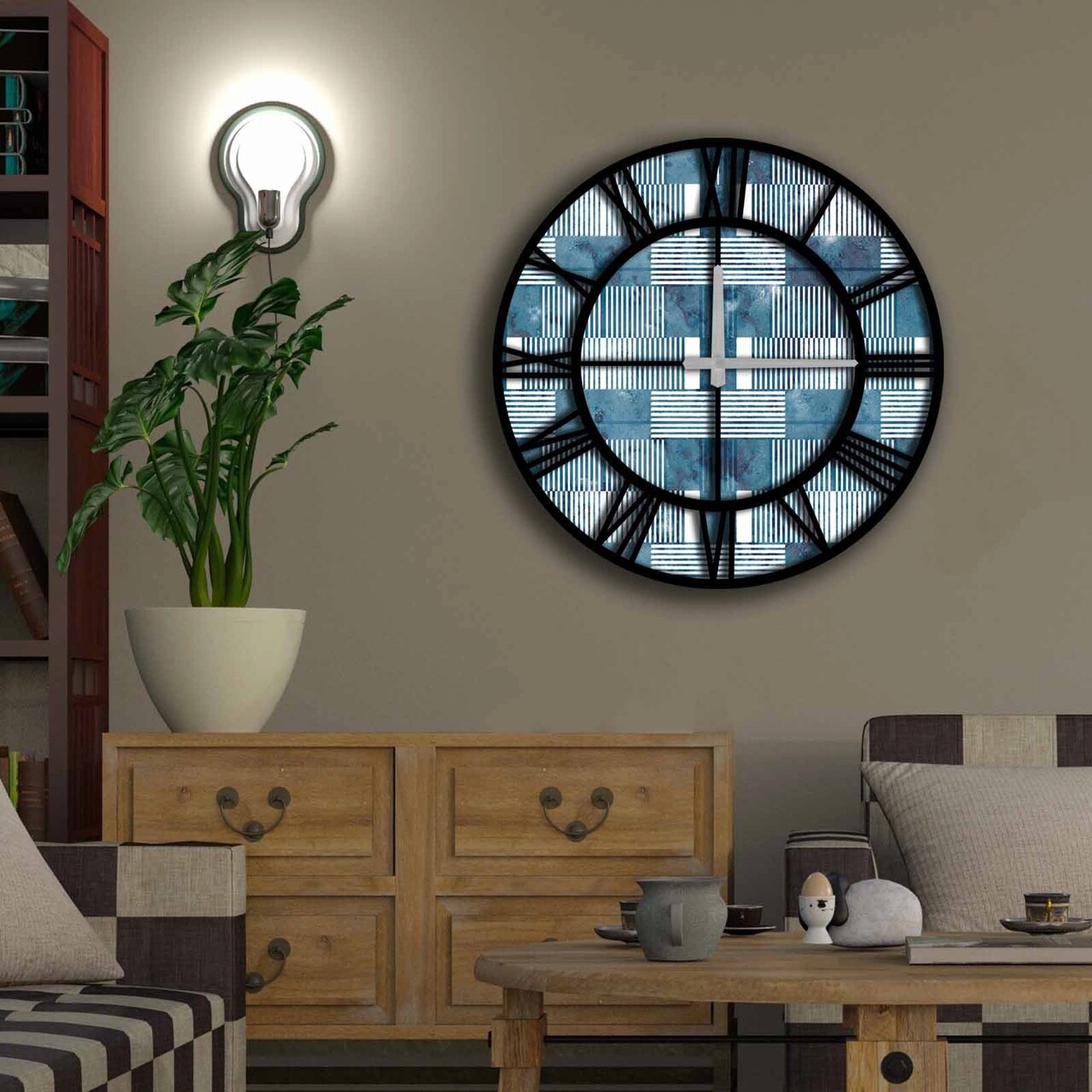 Ceas de perete, 5050MS-069, ø50 cm, Multicolor - imagine 3